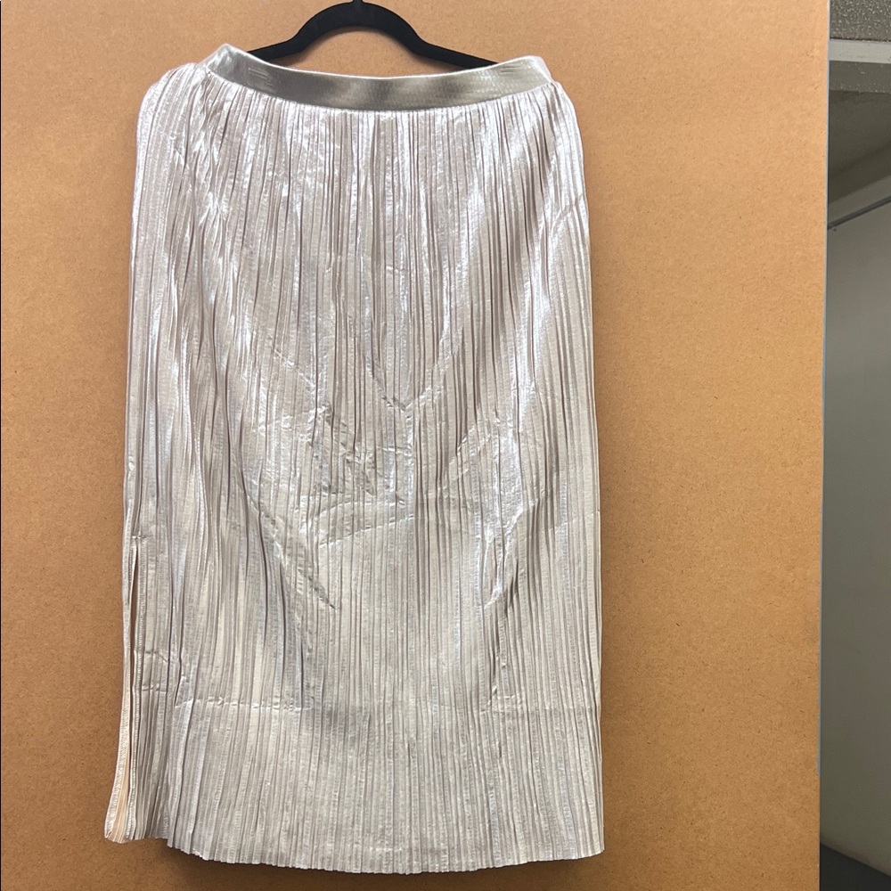 Silver Pleated Skirt